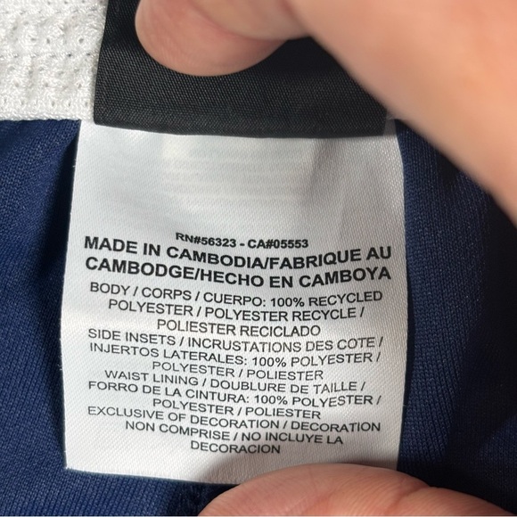 Nike Dri-Fit Pull On Drawstring Running Shorts-Navy Blue & White-Women Medium - Picture 5 of 6